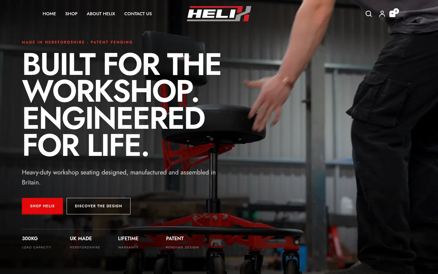 The Helix homepage on a laptop